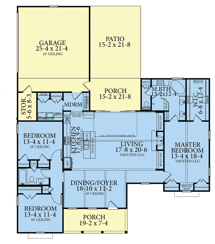 Ranch House Plan With Rear Entry Garage