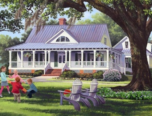 Southern Style House Plan with Wrap Porch and Metal Roof