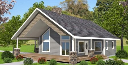 One Story A-Frame House Plan