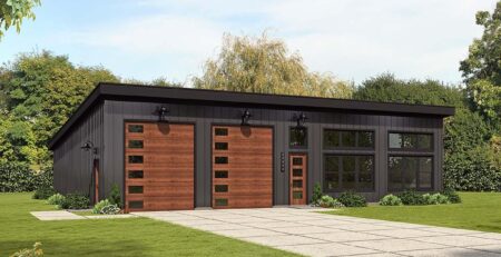 One Level Garage Apartment Plan