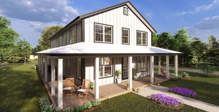 Wood Framed Barndominium Plan
