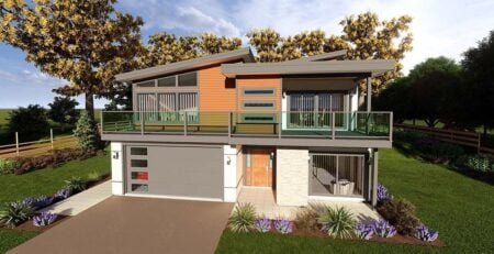 Modern Home Plan With Sundeck