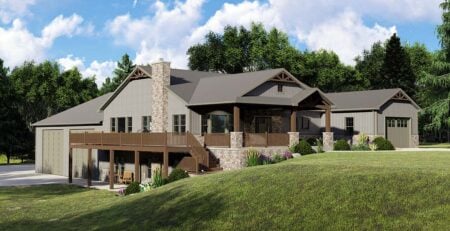 Sprawling Barndominium Plan