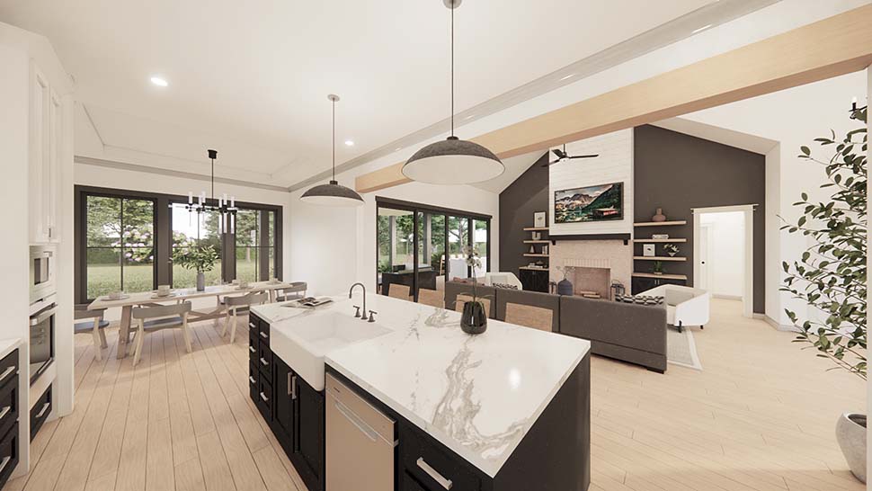 Spacious Great Room Modern Farmhouse 41481