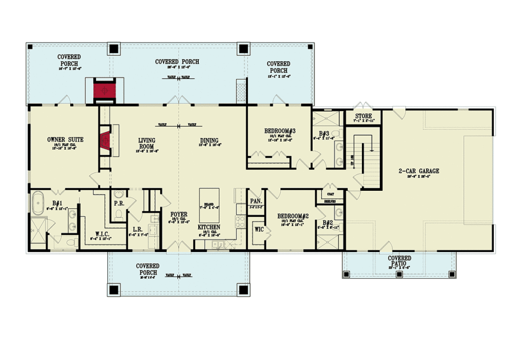 Floorplan for House Plan 72282