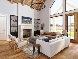 Interior of great room for house plan 72273