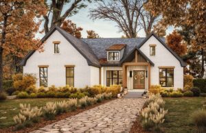 Traditional House Plan 82935 front exterior rendering with classic porch and transitional styling
