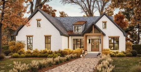Traditional House Plan 82935 front exterior rendering with classic porch and transitional styling