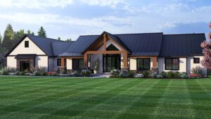 Farmhouse Plan with Craftsman Style 43960 front elevation with wide porch and classic detailing