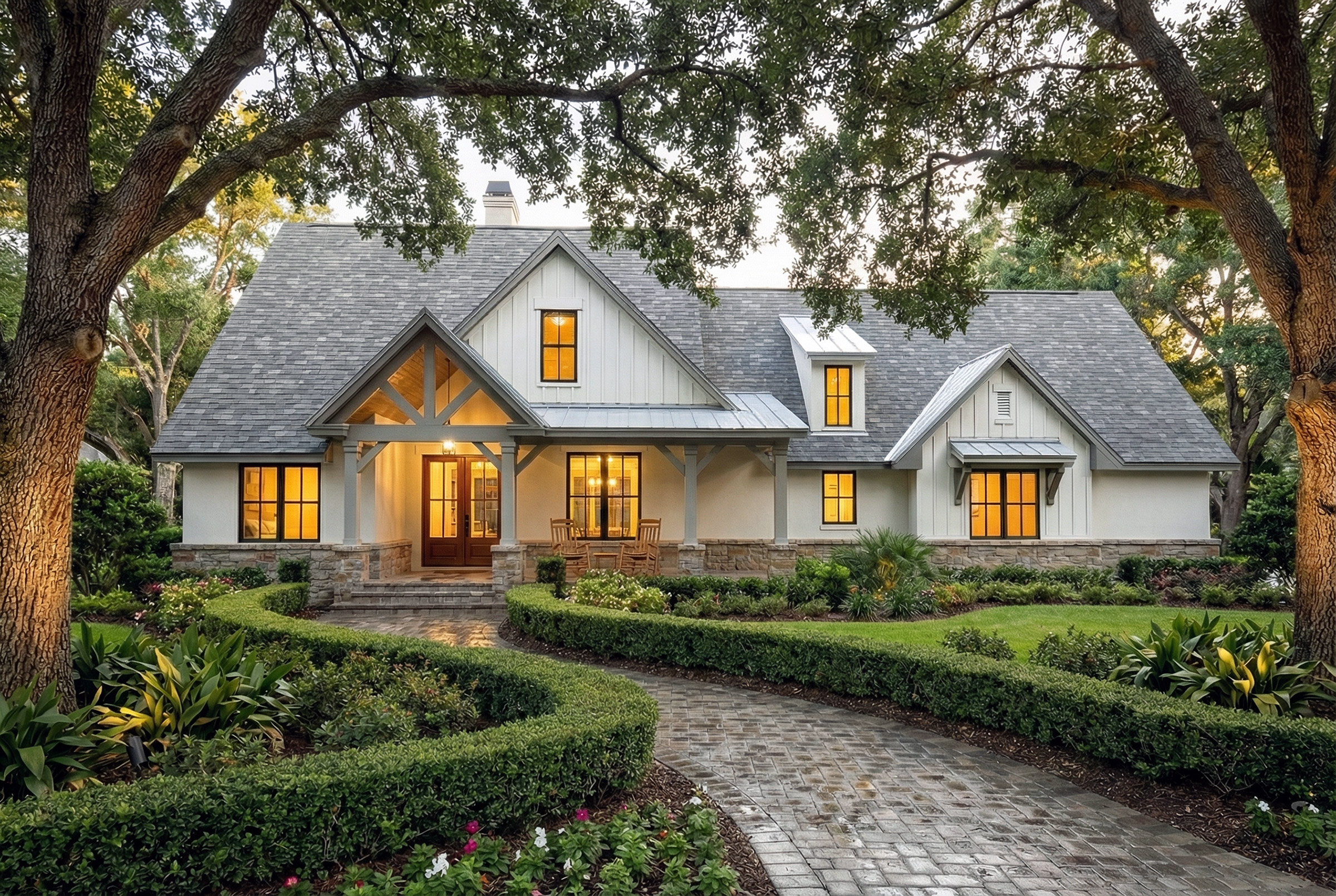 Southern Style Farmhouse Plan 75181 front rendering with wide porch and cottage farmhouse exterior